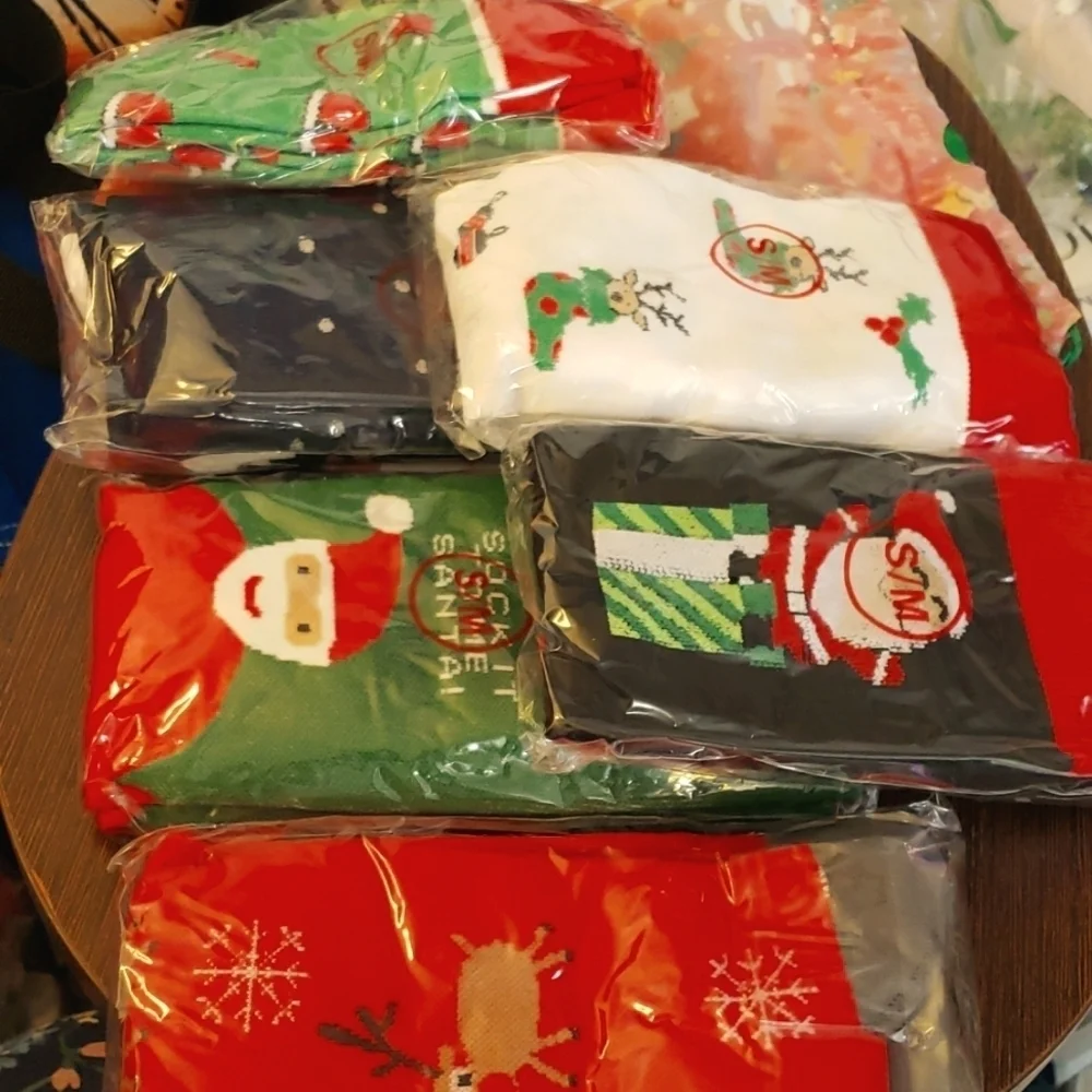 Foincore 6 Pairs Christmas Colorful Patterned Winter Compression Socks Size S/M
